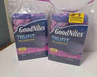 2 New Girls Goodnites Tru-Fit Starter Packs (S-M)