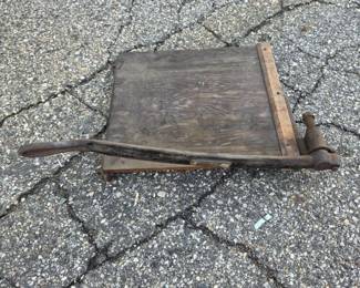 Vintage Wood Paper Cutter / Guillotine Trimmer