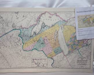 Historical Reproduction of the Map of the Territories of Michigan and Ouisconsin