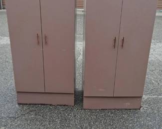 Pair of Tall, Free-Standing Metal Storage Cabinets