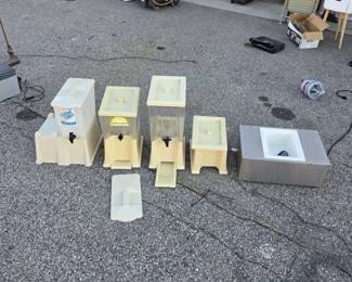 Commercial Drink / Cereal Dispensers Lot w/ Stainless Tray