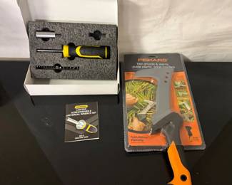 Fiskars Billhook Tool and Lighted Screwdriver and Universal Wrench Set