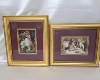 2 Vintage Framed and Matted Art Prints