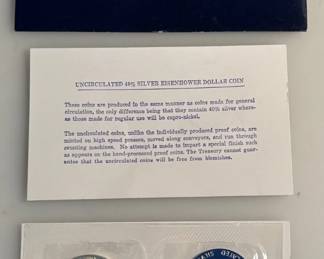 1971 S - 40% Silver Eisenhower Dollar Coin with Blue Ike - Original Folder (2 of 3)