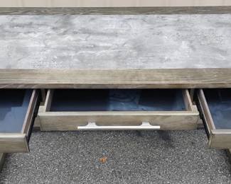 Rustic Gray Console Table / Writing Desk with Drawers