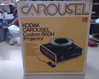 Vintage 1970s Kodak Carousel Custom 860H 35mm Slide Projector With Its Original Box
