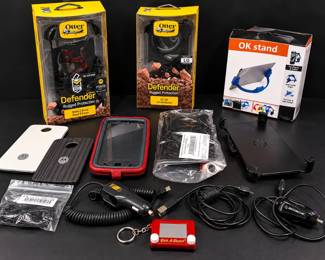 Name Brand Phone Accessory Lot OtterBox Motorola LG Mounts Chargers Cables and More