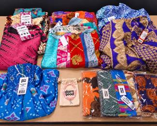 Large New w/ Tags Darn Good Yarn Boho Clothing & Accessories Lot - Sari Wrap Skirts, Free-Spirited