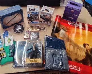Large Harry Potter Collectibles Lot Funko Pops, Deathly Hallows, Figure, TARDIS Box, MORE!