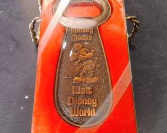 Vintage Walt Disney World Mickey Mouse Brass Bottle Opener, Brand New In Its Original Packaging