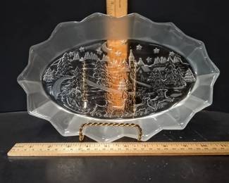 Mikasa "Silent Night" Crystal Christmas Oval Platter