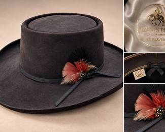 Vintage Resistol 4X Beaver Western Cowboy Hat - Long Oval, Feather Accent & Satin Lining