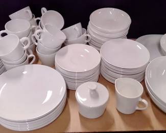 Massive Vintage Centura by Corning All-White Dinnerware - Large 99 Pc Set w/ Serving Pieces