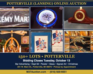 Potterville (Lansing) Online Auction – 201 W. Main St., Potterville – Bidding Closes Tuesday, Oct 13