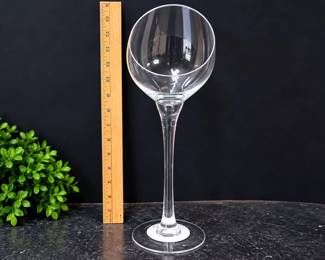 16" Tall Clear Glass Long Stem Open Bowl Centerpiece Vase