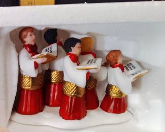 Retired Dept 56 Dickens Village Choirboys All In A Row Christmas Accessory Set