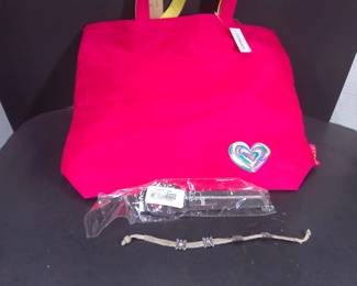 Clinique Hot Pink Tote Bag w/ 2 Fashion Bracelets, Glamour Jewelry & Rhinestone Bracelets