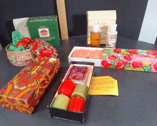 Vintage Bath Candle and Soap Gift Lot Avon Desert Flower Floral Sets and More