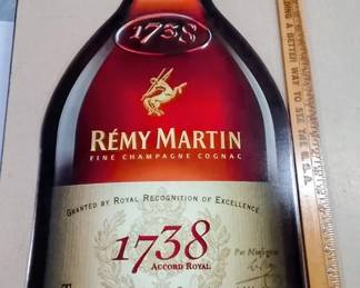 Large Remy Martin 1738 Accord Royal Bottle-Shaped Metal Advertising Sign Approx. 3 Ft-Unused