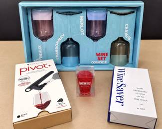 New-Corkcicle Wine Set Coravin Pivot Wine Saver and Smirnoff Shot Glass Lot