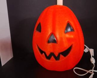 Vintage Empire Plastic Blow-Mold Halloween Jack-O'-Lantern Pumpkin Decoration