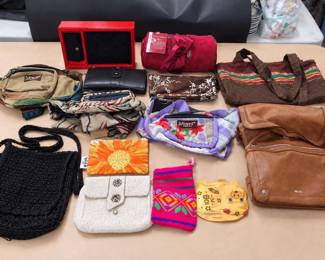 Mixed Handbag & Accessory Lot Relic, Bent Metal, Purses, Wallets, Clutches, Totes & More