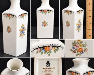 Wedgwood Osborne Bone China Tall Square Floral Vase Made In England