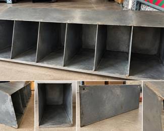 Vintage Industrial Sheet Metal 6 Compartment Wall Mount Sorting Bin Organizer