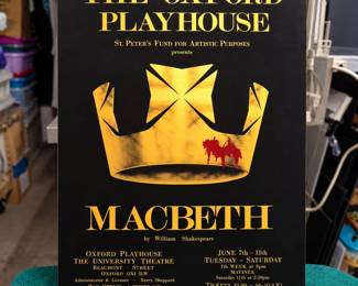 Vintage Oxford Playhouse Macbeth Shakespeare Theatre Poster