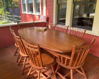 Custom Cherry Table with eight chairs $ 800