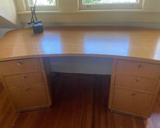 Desk. Curved top four drawers two file cabinets $ 150 Paid 2200