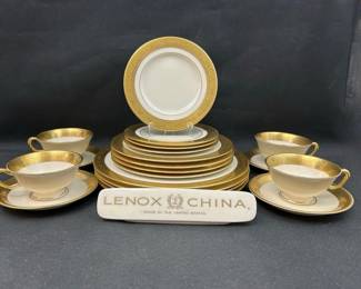Lenox Westchester Gold Encrusted Service for 12! 129 Total Pieces 