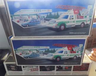 vintage Hess trucks in original packages