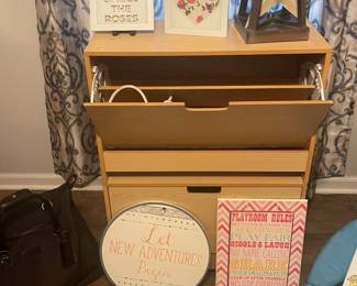 shoe organizer and wall art