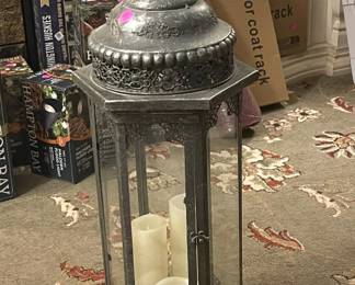 large glass and metal lantern