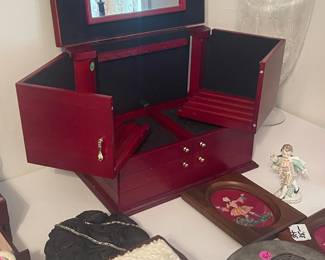 Jewelry box and vintage purses