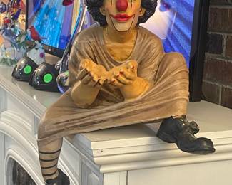 1995 Signed Large Jun Asilo Begging Circus Clown Figure