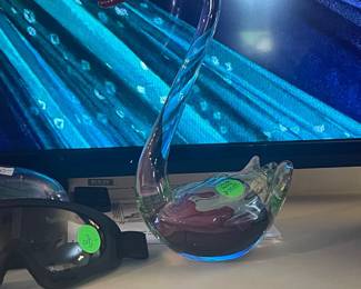 crystal glass swan