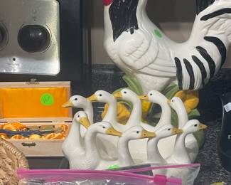 Geese and rooster, collectible refrigerator magnets