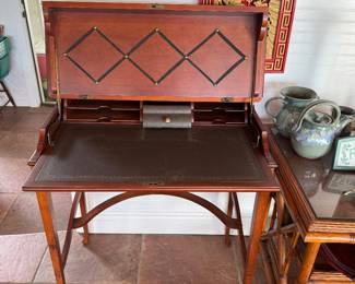 Bombay Mahogany Writing Secretary Desk - opened