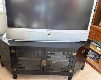 Black Asian-syle media console/TV stand
