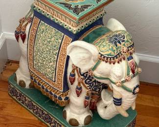 Ceramic elephant garden stool/plant stand/side table