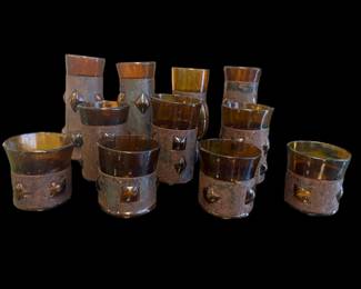 Felipe Derflinger 'Imprisoned Glass + Metal,' MCM Brutalist Glassware