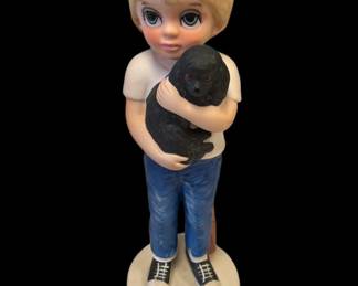 "Margaret Keane “Big Eyes” figurine from the Dave Grossman Designs collection. 1975 ""A Boy and His Dog"" 6"""