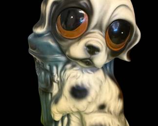 Vintage Japanese big-eye dog planter — ELBRO Japan. C. 1960's-70's