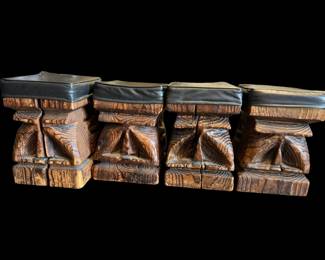 Set of 4 Witco Tiki Stools