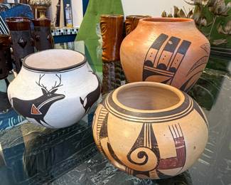 Collection of Pottery by Lucy M. Lewis, Patty Maho and Frieda Poleahla