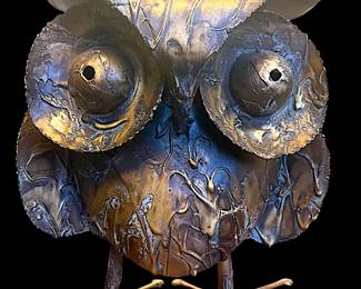 C. Jeré Signed Brutalist metal owl sculpture - 1969