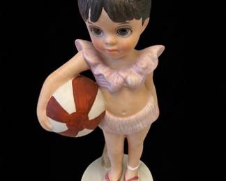 "Margaret Keane “Big Eyes” figurine from the Dave Grossman Designs collection. 1975 ""At the Beach"" 6"""