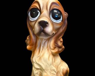 Japanese "Rossini" big-eye ceramic dog figurine. C. 1960-70's